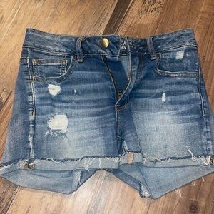 American Eagle Hi rise mini jean shorts